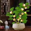 Árbol Bodhi en Maceta Pequeño Bodhi de la Esperanza Bonsái con Fruta Zen Chino Adornos de Escritorio Plantas Verdes Creativas de Interior