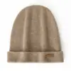 Gorro de Cachemira para Mujer 100% Cachemira Pura Moda Nueva Color Sólido Más Fácil de Combinar Protección para Orejas Baotou Gorro de Punto Cálido