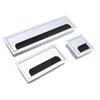 Caja cuadrada de roscado de aleación de aluminio y acero izquierda cubierta para la cara del escritorio de la computadora oculta con caja de cables con cepillo herrajes al por mayor