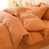 Nueva colección de otoño e invierno: Juego de ropa de cama de cuatro piezas engrosado, 100% algodón, cepillado, algodón puro, cálido, y viene en un paquete resistente, disponible para camas individuales o dobles
