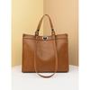 Bolsa Tote Transfronteiriça, Bolsa Grande de Couro Granulado, Bolsa de Mão Feminina com Nova Textura Retrô, Bolsa de Ombro para o Trabalho Outono e Inverno