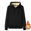 Traje de Cachemira con Felpa Gruesa para Otoño e Invierno para Hombre, Cardigan Casual Grueso con Cremallera, Sudadera, Traje con Capucha Holgado para Hombre Transfronterizo