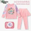 Traje de Baño Infantil Zootopia Judy Nick para Niñas de Dos Piezas Manga Larga Pantalón Largo Protección Solar Secado Rápido Conjunto de Ropa de Baño para Niñas