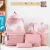 Mochila de Alto Valor Estilo Novo 2026 com Estampa de Laço Bolsa de Ombro Duplo para Meninas do Ensino Fundamental Mochila Escolar de Grande Capacidade