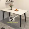 Mesa de Comedor de Losa de Roca y Juego de Sillas Mesa de Comedor Hogar Apartamento Pequeño Lujo Ligero Sala de Estar Mesa de Comedor Rectangular Moderna Mármol Minimalista