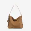 Bolso Tote Hobo de Gamuza Retro de Gran Capacidad 2025 Nuevo Bolso de Hombro Cruzado Relajado