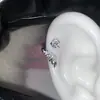 Unha de osso de ouvido asa de anjo com microincrustação e perfuração completa aço titânio Joker nicho parafuso de asa com strass (Haste universal de 0,8 mm)