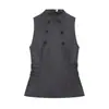 Ropa de mujer transfronteriza al por mayor 2026 nuevo estilo cuello semi-alto elegante ajustado sin mangas chaleco top 3067146
