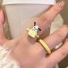 Anillo de animal pequeño súper lindo para mujer, diseño de nicho, estilo occidental, anillo para el dedo índice, dulce, simple, acrílico, anillo de traje