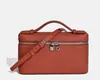 Nova Bolsa Caixinha Lp em Couro Genuíno com Padrão de Avestruz, Bolsa Lancheira, Bolsa de Maquiagem, Bolsa de Mão, Bolsa de Ombro, Bolsa Transversal para Mulheres