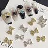 Nuevo lazo de aleación para celebridades de Internet, joyería para decoración de uñas, decoración de uñas, accesorios de mariposa de metal con diamantes, taladro para uñas