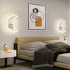 Fábrica para lámpara de noche minimalista creativa de estrella y luna para habitación infantil, lámpara de pared nórdica de dibujos animados con protección ocular de astronauta para dormitorio