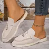 Chinelos Europeus e Americanos de Tamanho Grande para Primavera Atacado Meio Chinelos Novo Estilo Transfronteiriços Sapatos Preguiçosos Biqueira Externa 2026 Slip-ons Casuais