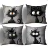 Funda de Almohada de Pelo de Gato Frito Temu Negra Gatito Lindo Cojín Hogar Sala de Estar Cojín de Sofá Admite Personalización