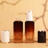 Vendas Diretas da Fábrica Frasco Quadrado de Base Líquida 30ml Frasco Dosador de Loção Cosmética Embalagens Atacado com Bomba de Pressão