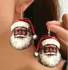Europa e América Transfronteiriça Papai Noel Brincos de Acrílico Design Criativo Vintage Personalidade Exagerada Brincos de Festa de Natal