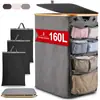 Cesta de Lavandería de Bambú con Tres Bolsas Interiores Cesta de Almacenamiento Cesto para Ropa Sucia Cesta para Ropa Sucia Cesta de Almacenamiento para Ropa Sucia Caja de Almacenamiento de Gran Capacidad