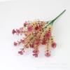 Grama artificial 7 garfos planta flor de plástico parede planta verde joia divisória arranjo de flores decoração de jardinagem decoração de baunilha flor artificial