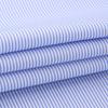 Camisa Listrada Azul com Decote em V e Manga Longa para Mulheres, Ajuste Slim, Camisa Business Casual, Roupa de Trabalho, Logotipo Bordado Pronto