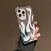 Funda para Teléfono con Patrón de Llama Electrochapada Adecuada para Apple 17Promax, Anticaídas en las Cuatro Esquinas, 15/14 Mate, 11 con Disipación de Calor Hueca