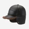 Gorra de Béisbol de Moda con Forro de Polar para Invierno para Hombres, Gorra de Cuero a Prueba de Viento y Cálida para Personas de Mediana Edad y Mayores, Gorra de Béisbol Engrosada con Protección para los Oídos para Papá