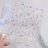 Guirnalda Hermosa y Colorida de Primavera y Verano Pegatinas para Uñas con Relieve Estilo Pintura al Óleo Pegatinas de Flores de Primavera Tridimensionales Pegatinas de Uñas para Niñas