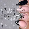 2025 Pegatinas Transfronterizas para Uñas Nuevo Estilo Caliente Europeo y Americano Halloween Murciélago Fantasma Telaraña Brillo Pegatinas para Uñas