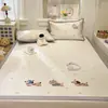 Conjunto de Três Peças de Tapete Refrescante de Seda Gelada Macia, Fresco e Simples, Dobrável e Lavável à Máquina para o Verão, Adequado para Dormitório de Estudante, Tapete Individual de Rattan, Fofo
