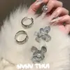Joyas: Aretes de Flor de Iris Engastados a Mano con Adorno Completo de Diamantes, Alta Costura para Ropa de Noche, Juego de Aretes de Flor de Girasol con Diamantes Brillantes y Perlas