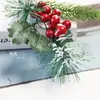 Árvore de Natal floco de neve galhos de pinho galhos de feijão vermelho galhos de pinho falsos pinhas enfeites de decoração de Natal ramos de pinho de Natal