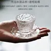 Taza de Té Martillada de Vidrio Estilo Japonés Kung Fu Taza de Té Juego de Té Taza para Té Sake con Platillo Café Vino Blanco Taza Sombrero de Bambú
