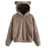 Aliexpress Ebay Amazon Otoño e Invierno Europeo y Americano Nuevo Estilo Sudadera con Capucha de Felpa y Orejas de Conejo Cálida
