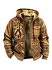 26 Chaqueta Gruesa de Forro Polar Doble con Botones de Coco, Bolsillos Dobles, Cremallera, Bolsillos de Parche, Abrigo de Algodón Cálido