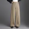 Calças casuais pantalona para mulheres, calças de cintura alta, novo estilo outono 2026, populares este ano, modelagem solta, afina a silhueta, calças de perna reta, estilosas