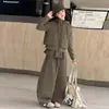 Conjunto de outfit de otoño para niñas 2026 estilo nuevo para niños mayores, conjunto de dos piezas de moda y elegante, top y pantalones de pierna ancha