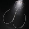 Nueva tendencia europea y americana de cadena corporal con diamantes de imitación, cadena de pecho con hojas sexys, accesorios de fiesta para discoteca, cadena corporal femenina