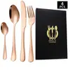 Cubiertos de Acero Inoxidable Transfronterizo de Amazon Cuchillo y Tenedor 1010 Cuchillo, Tenedor y Cuchara de Estilo Occidental Juego de 24 Piezas Cuchillo y Tenedor para Carne Caja de Regalo
