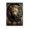 Escultura Metálica Rey Gorila Pintura en Lienzo León Dorado Tigre Ciervo Póster Escultura de Animales Arte Decorativo Pared
