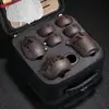 Conjunto de Chá Presente Conjunto de Chá Portátil para Viagem Zisha Vidro Copo Rápido Copo de Justiça Uma Panela Seis Copos Separação de Água e Chá Conjunto Completo