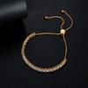 Pulseira tennis em zircônia com incrustação de cobre com ajuste de puxar design de moda tendência de luxo leve fornecimento direto de fábrica atacado