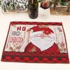 Nuevo mantel individual decorativo de tejido de punto transfronterizo de Mingguan, muñeco de nieve de Papá Noel, tapete aislante de dibujos animados, venta al por mayor transfronteriza