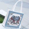 Bolsa de Lona Bordada a Doble Cara con Alambre Dorado de Pavo Real, Bolso de Doble Asa, Bolso de Compras de Gran Capacidad, Nuevo Estilo Étnico, Bolsa de Viaje