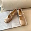 559-4 Sapatos de Salto Alto Plus Size com Salto Bloco e Bico Quadrado, Sapatos Mary Jane Retrô Femininos para Pés Largos e Grandes, Sapatos Femininos Tamanho Grande 41-43