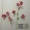 Decoração de flor artificial tom avermelhado em haste única, bola de flor para corredor de flor de seda, material para arranjo de flor de mesa para restaurante e casamentos ao ar livre