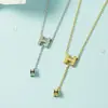 Collar con Borlas Letra H Modelo Nuevo 2021 para Mujer con Diseño Único, Cadena Sencilla para Clavícula Esmaltada Negra, Venta Directa del Fabricante