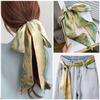 Bufanda de Seda de Moda que Combina con Todo Cinturón para el Cabello Estilo Chino Lazo Bolsa Cinturón Decorativo Primavera y Verano Nuevo Estilo Bufanda Larga Estrecha Fina