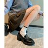 Mocasines de Cuero Suave con Suela Gruesa para Mujeres de Baja Estatura, Nuevos Zapatos de Cuero Camelia Otoño e Invierno 2026 con Forro de Felpa y Zapatos de Plataforma Elevadores para Mujer