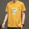Verano Nueva Letra Cuello Redondo Manga Corta Camiseta Camiseta de Hombre Moda Corta Trendy Versátil Tops Casuales Camiseta de Hombre