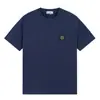 Camiseta Informal de Manga Corta con Estampado de Marca de Moda Transfronteriza Stone Four-Way Island, Camiseta Básica Suelta de Cuello Redondo para Parejas para Hombres y Mujeres