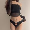 Roupa Íntima Sexy Nova Estilo Esportivo Calcinha T para Mulheres Cintura Média Sem Costura Alta Elasticidade Confortável Recorte Metálico Sexy Fio Dental para Mulheres